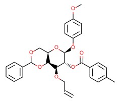 4-甲氧苯基-3-O-烯丙基-4,6-O-苯亚甲基-2-O-(4-甲基苯甲酰)-β-D-吡喃半乳糖苷图片
