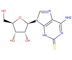 6-氨基-9-((2R,3R,4S,5R)-3,4-二羟基-5-(羟甲基)四氢呋喃-2-基)-3,9-二氢-2H-嘌呤-2-硫酮图片