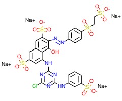 (E)-2-((4-((8-((4-氯-6-((3-磺基苯基)氨基)-1,3,5-三嗪-2-基)氨基)-1-羟基钠-3,6-二磺基萘-2-基)二氮烯基)苯基)磺酰基)乙基硫酸盐图片