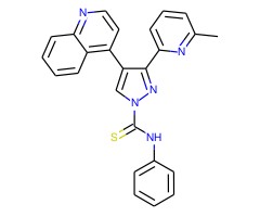 3-(6-甲基吡啶-2-基)-N-苯基-4-(喹啉-4-基)-1H-吡唑-1-硫代甲酰胺图片