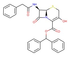 二苯甲基 (6R,7R)-3-羟基-8-氧代-7-(2-苯基乙酰氨基)-5-硫杂-1-氮杂双环[4.2.0]辛烷-2-烯-2-羧酸图片
