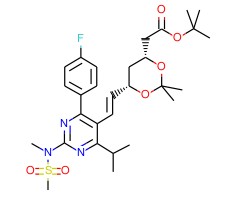 2-((4R,6S)-6-((E)-2-(4-(4-氟苯基)-6-异丙基-2-(N-甲基甲基磺酰胺基)嘧啶-5-基)乙烯基)-2,2-二甲基-1,3-二噁烷-4-基)乙酸叔丁酯图片