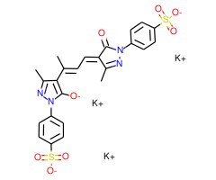 4-[4,5-二氢-4-[3-[5-羟基-3-甲基-1-(4-磺基苯基)-1H-吡唑-4-基]-2-亚丁烯基]-3-甲基-5-氧代-1H-吡嗪-1-基]-苯磺酸三钾盐图片