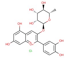 2-(3,4-二羟基苯基)-5,7-二羟基-3-(((2S,3R,4R,5R,6S)-3,4,5-三羟基-6-甲基四氢-2H-吡喃-2-基)氧基)铬基氯化铵图片