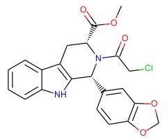 (1R,3R)-1-(1,3-苯并二氧戊环-5-基)-2-(氯乙酰基)-2,3,4,9-四氢-1H-吡啶并[3,4-b]吲哚-3-羧酸甲酯图片