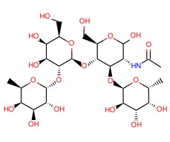 2-乙酰氨基-2-脱氧-3-O-(Alpha-L-吡喃葡萄糖)-4-O-[2-O-(A-L-吡喃葡萄糖-)-β-D-半乳糖吡喃]-D-谷氨酸图片