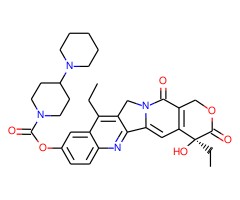 (S)-4-羟基-3,14-二氧代-3,4,12,14-四氢-1H-吡喃酮[3’,4’:6,7]吲嗪并[1,2-b]喹啉-9-基[1,4’-联哌啶]-1’-甲酸-4,11-二乙酯图片