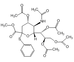 5-乙酰氨基-4,7,8,9-四-O-乙酰基-3,5-二脱氧-2-S-苯基-2-硫代-D-甘油-D-半乳-2-吡喃神经氨酸甲酯图片